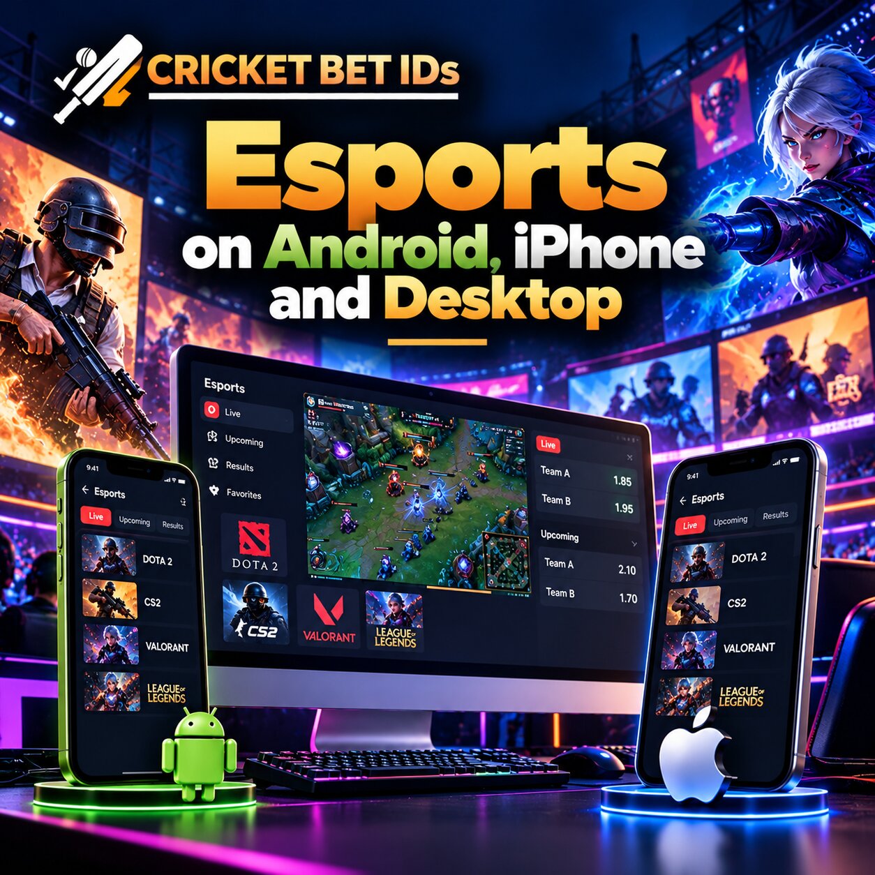 Esports on Android, iPhone and Desktop