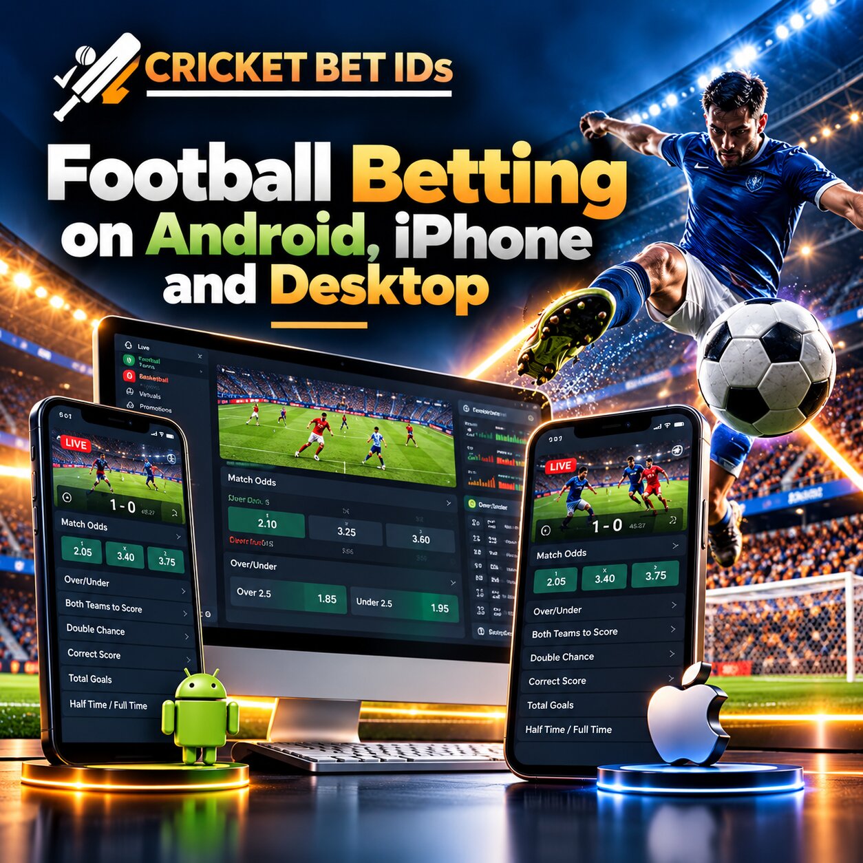 Football Betting on Android, iPhone and Desktop
