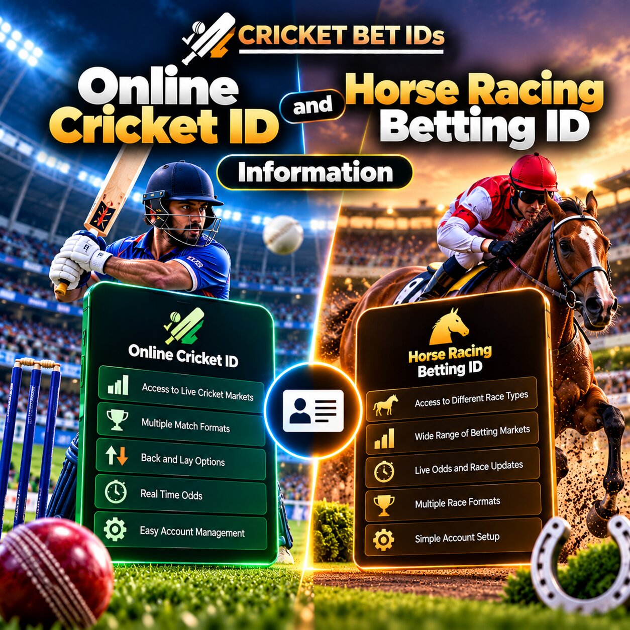 Online Cricket ID and Horse Racing Betting ID Information