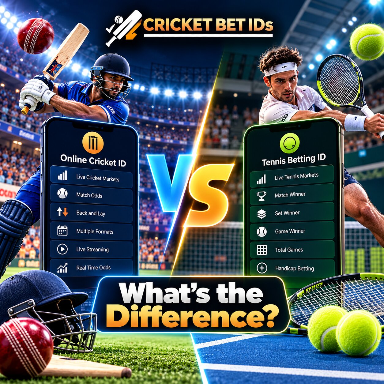 Online Cricket ID and Tennis Betting ID – What's the Difference?